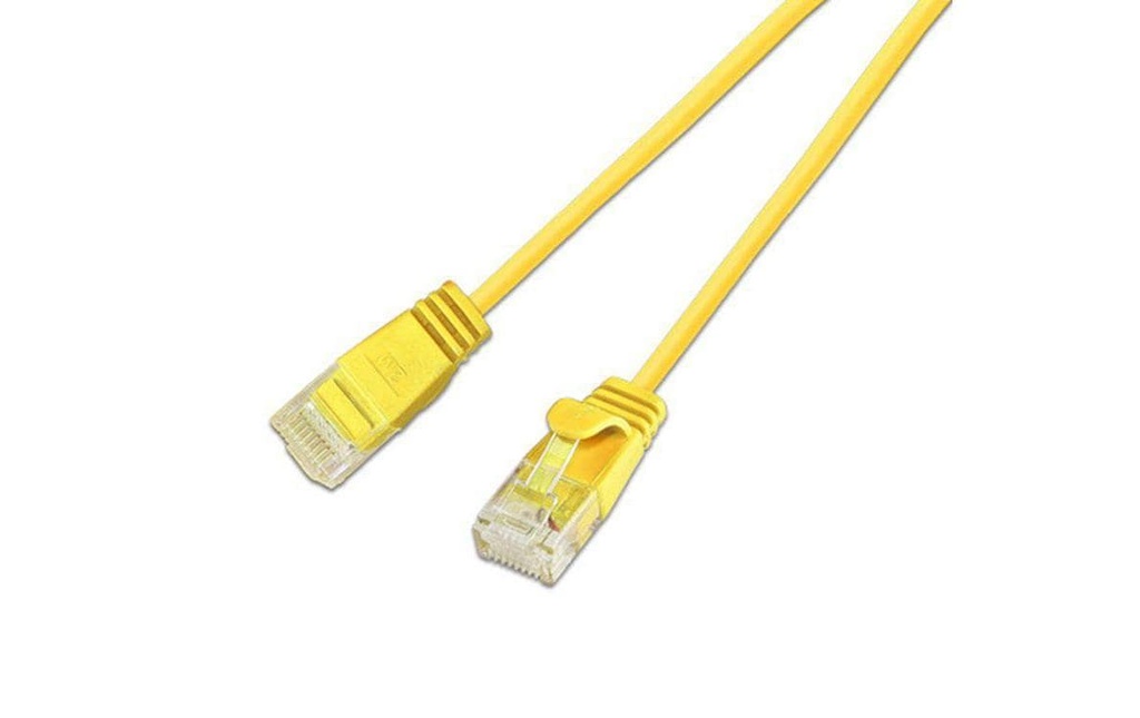 SLIM Câble de raccordement KAT6 Light, rond, U/UTP, Ø 2,8 mm, jaune