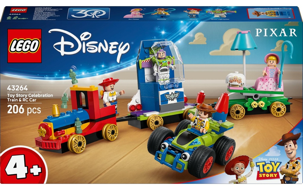 LEGO® Disney Train de fête Pixar et la voiture RC de Toy Story 43264