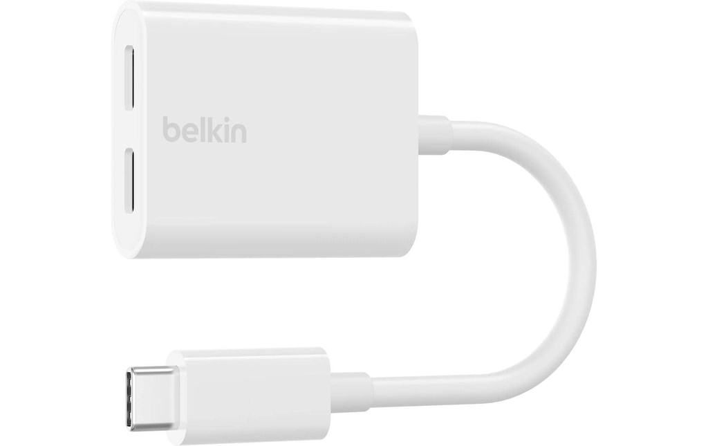 Belkin Adaptateur RockStar USB-C Audio + Charge Blanc