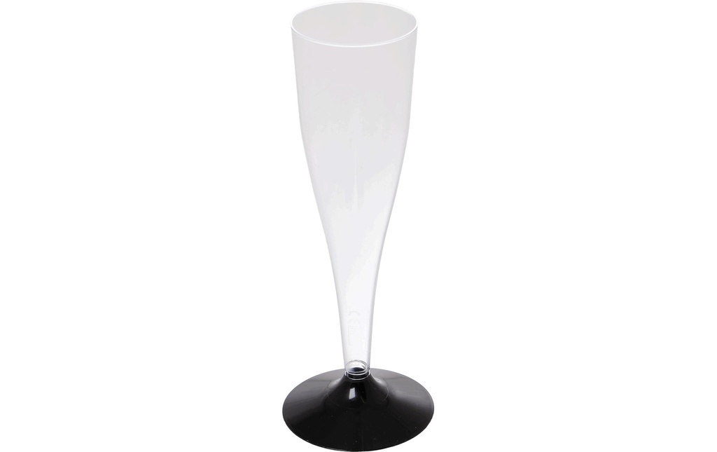 ELCO Verres à champagne jetable 1 dl 220 Pièce/s, Noir/Transparent