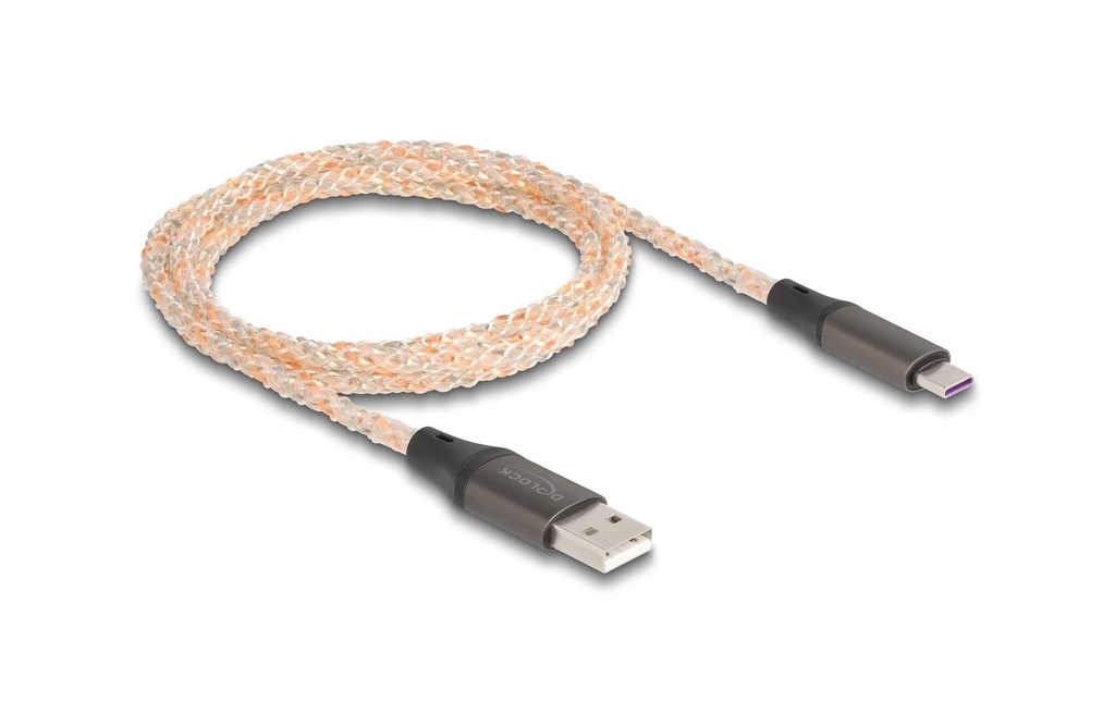 Delock Câble USB 2.0 avec illumination RGB USB-A - USB-C 1 m