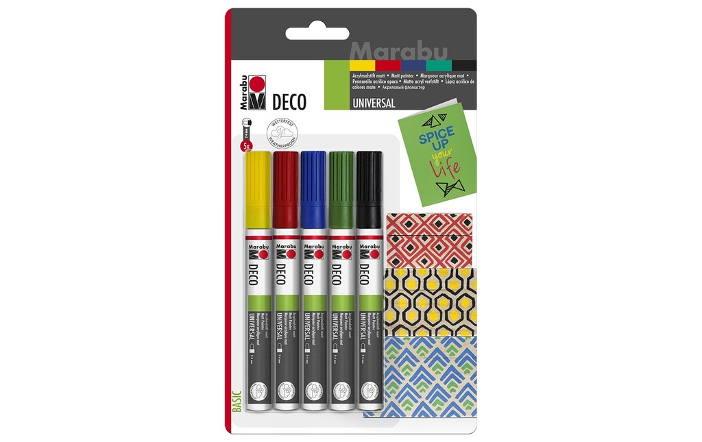 Marabu Marqueur acrylique Deco Painter 2 - 4 mm, 5 pièces