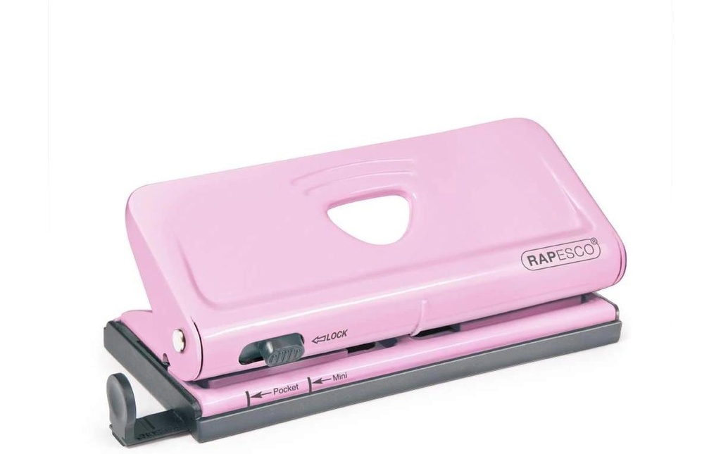 Rapesco Perforateur d'agenda réglable 6 positions 10 feuilles, rose