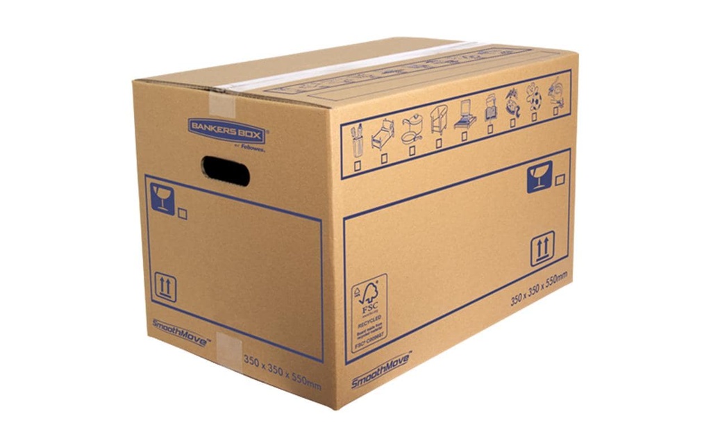 Fellowes Carton de déménagement Smoothmove Standard 350 x 350 x 550 mm 10 pièces
