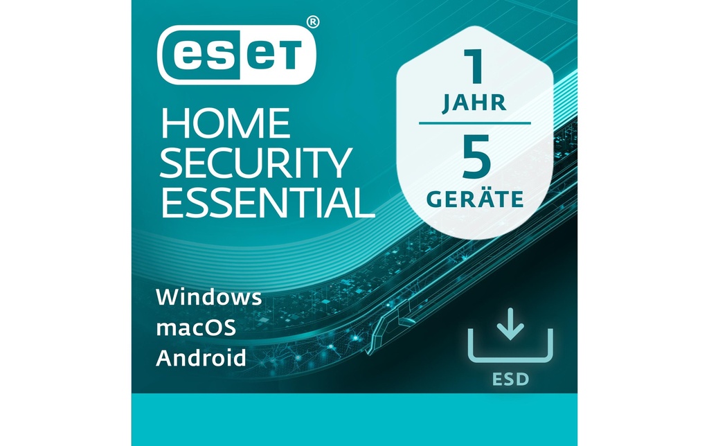 ESET HOME Security Essential ESD, Version complète, 5 Utilisateurs, 1 an