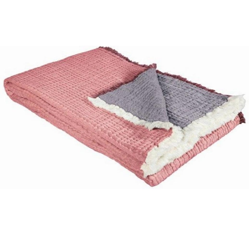 Eskimo Couverture Nora 130 x 200 cm, bois de rose-prune