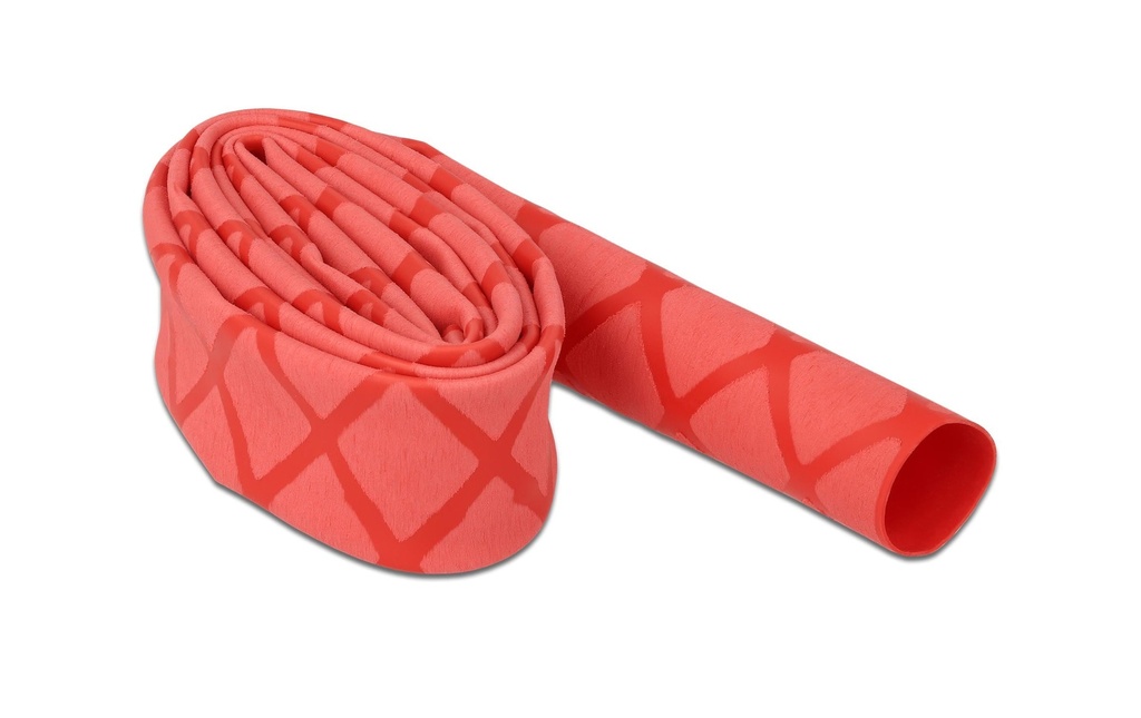 Delock Gaine thermorétractable dessin en X antidérapant 1 m x 15 mm Rouge