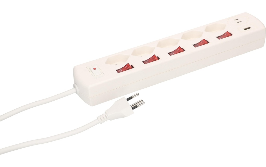 Max Hauri Bloc multiprises Multi-Switch Blanc 5 x T13