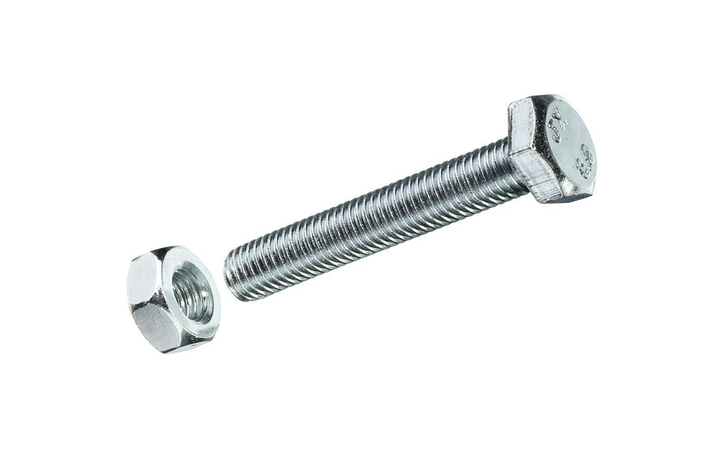 FTM Vis à tête hexagonale M 6 x 20 mm avec écrous Acier, 8 pièces