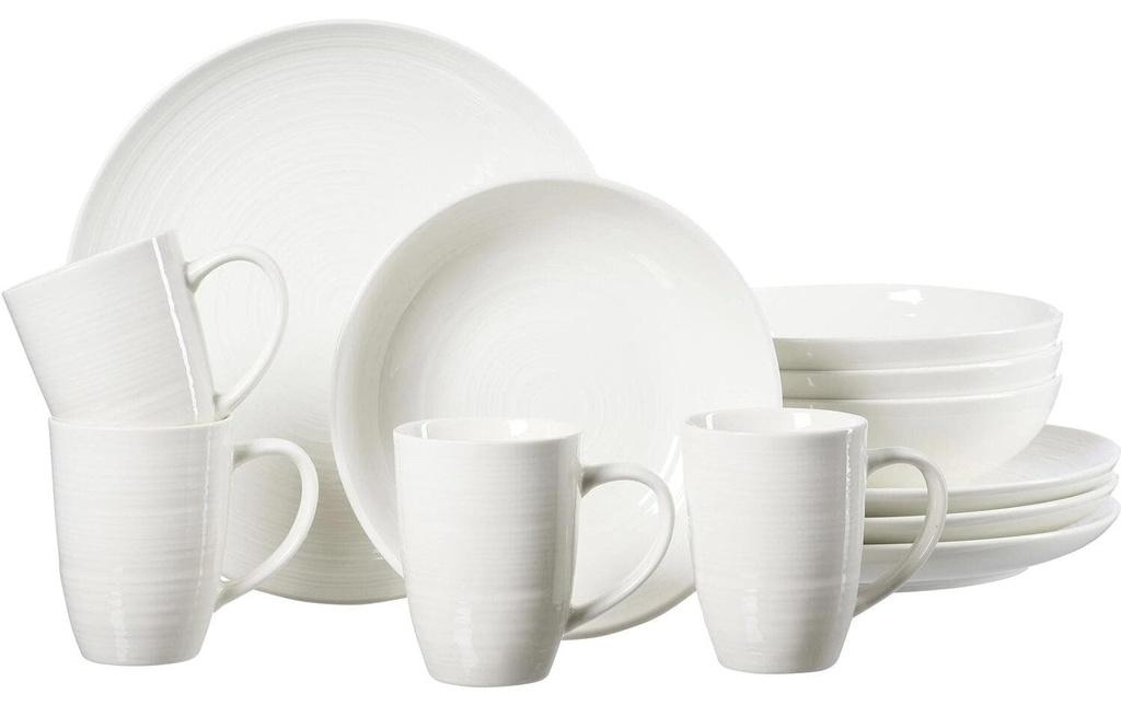 Ritzenhoff & Breker Set d’assiettes Suomi 12 pièces, blanc
