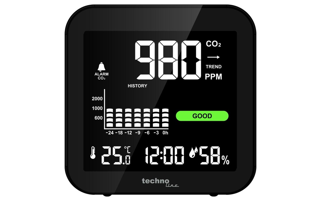 Technoline Moniteur de qualité de l'air CO2 WL 1025