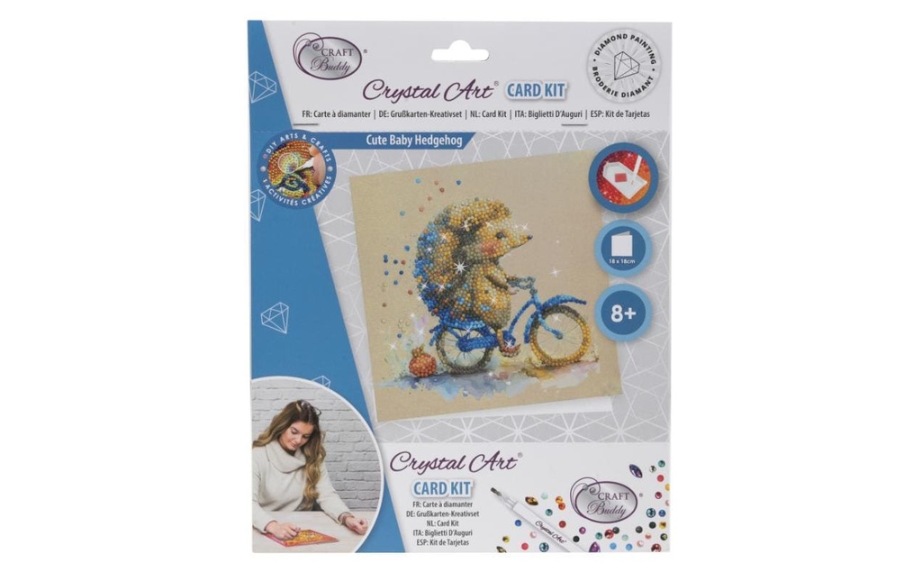 CRAFT Buddy Kits de bricolage Crystal Art Card Hérisson