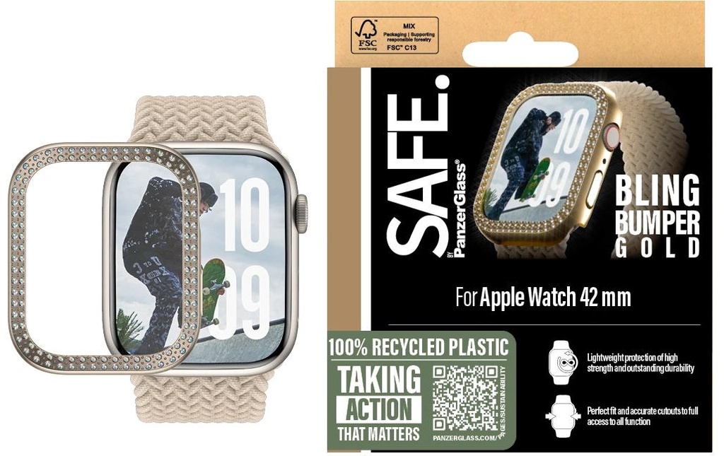 SAFE. Protection d'écran Bling Bumper Goldr 41 mm