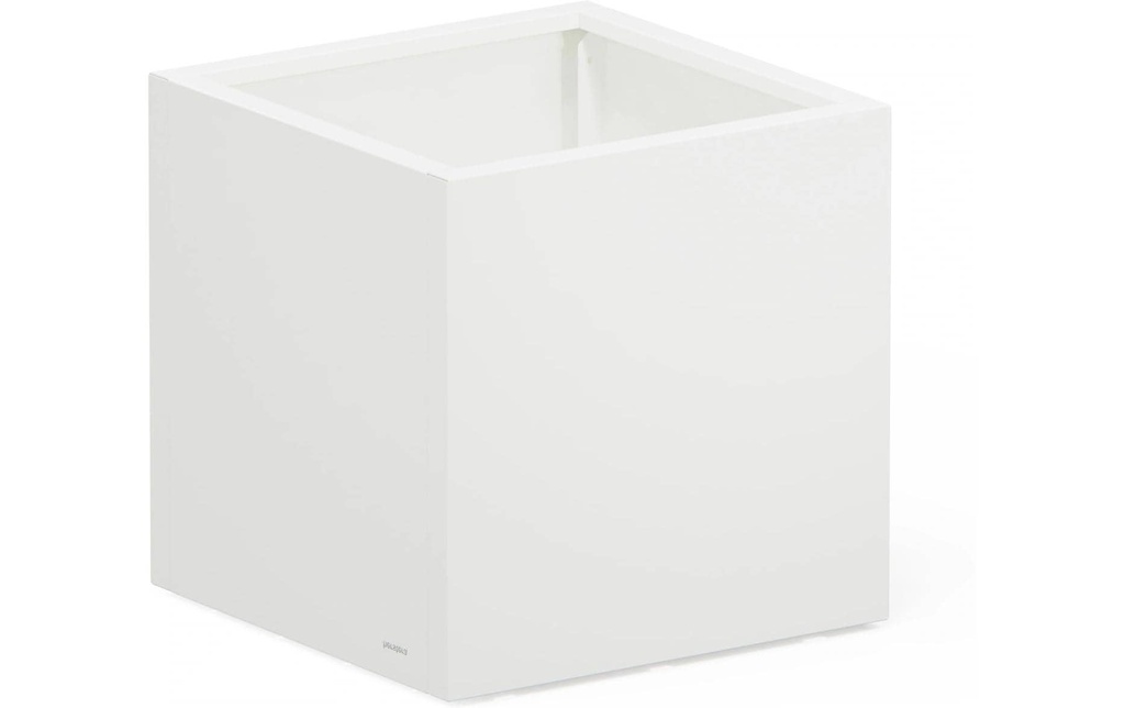 Herstera Bac à plantes métallique Cube 60 cm Moon White