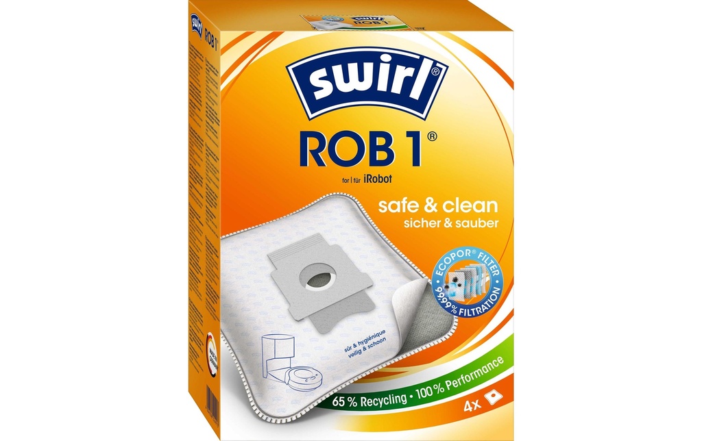 Swirl Sac filtrant pour aspirateur ROB 1 4 Pièce/s