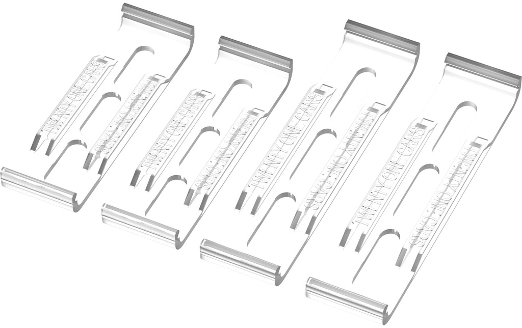 21CARS Kits de Supports de plaque d’immatriculation Clic, format long, Transparent