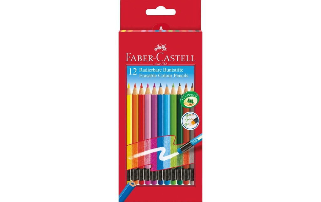 FABER-CASTELL Crayon coul.effaçab.carton12p (12 pces)