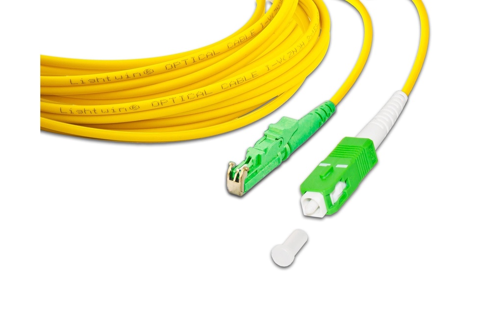 Lightwin Câble patch à fibre optique SM, LSH/APC – SC/APC, OS2, Simplex, 3 m