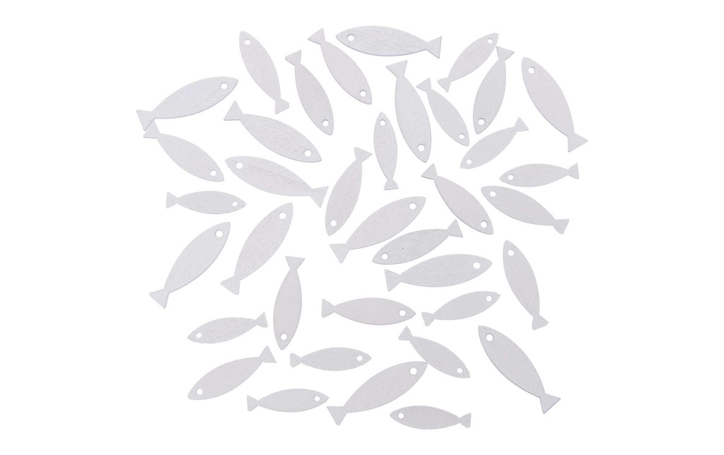 Rico Design Décoration à éparpiller Poisson blanc 36 pièces