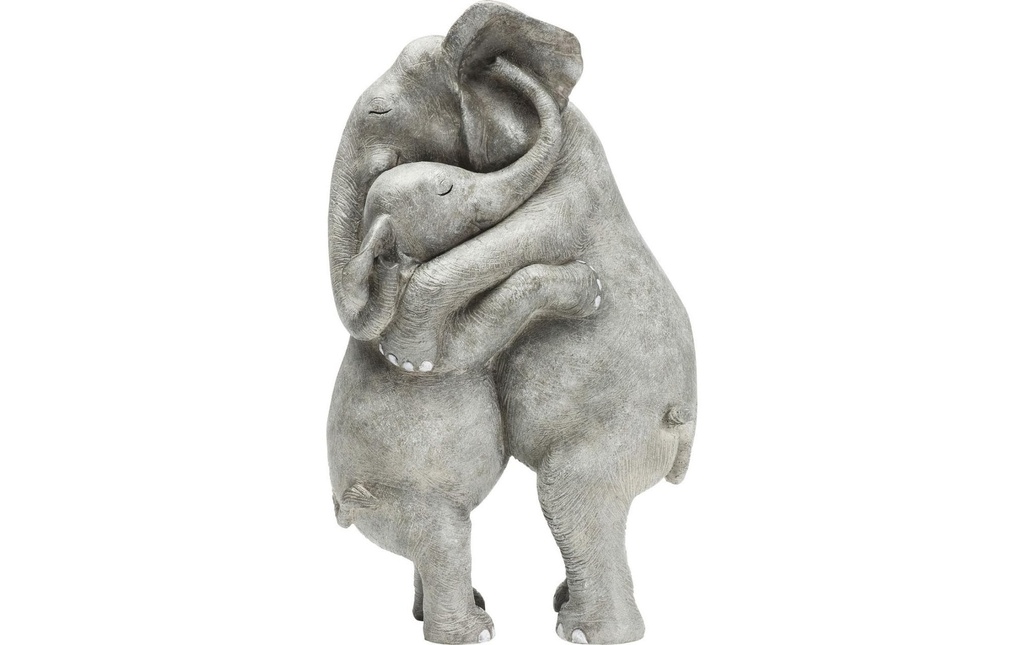 Kare Figure décorative Elephant Hug Gris