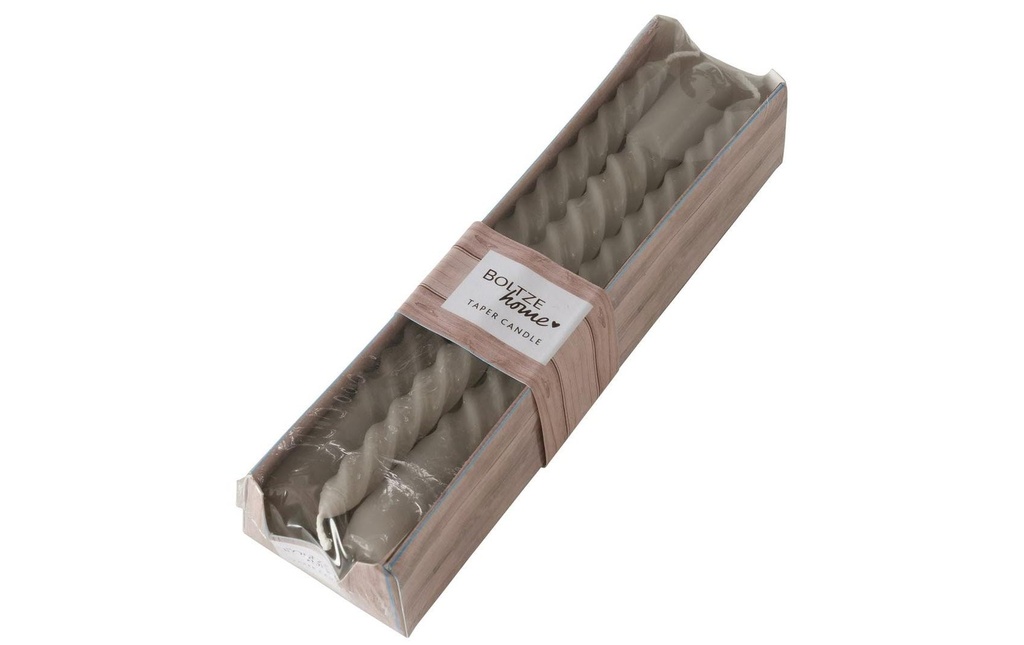 Boltze Bougie Etoile Twisto 20 x 2 cm, Taupe, 6 pièces