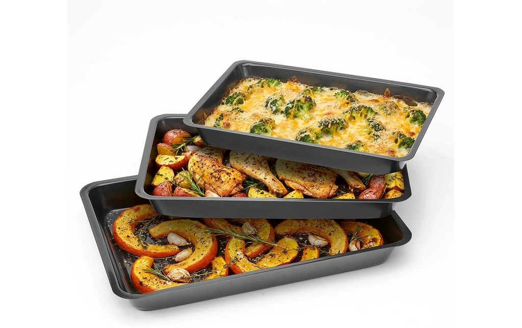 EASYmaxx Services de plats en cocotte S/M/L Angulaire, Noir