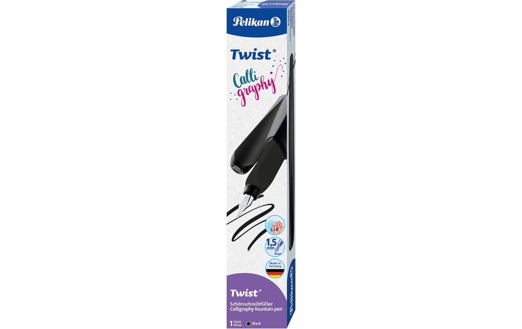Pelikan Stylo plume Calligraphie Twist Black, 1 pièce