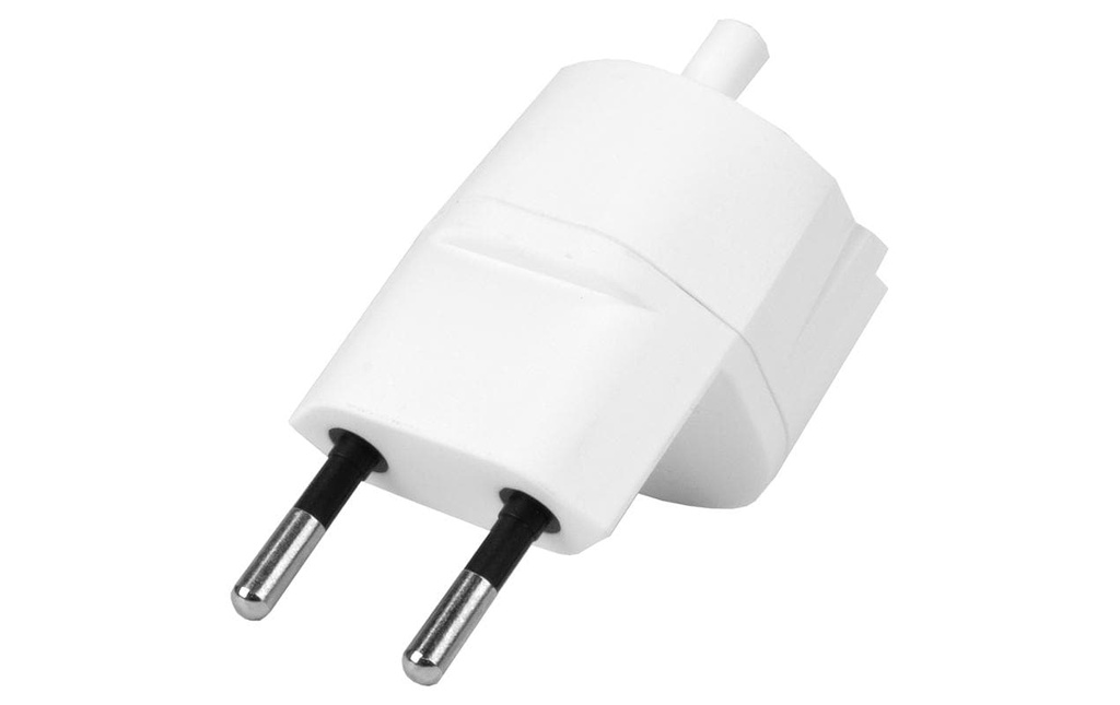 STEFFEN Adaptateur fixe 2 pôles allemand sur connecteur CH T11 blanc, CEE7