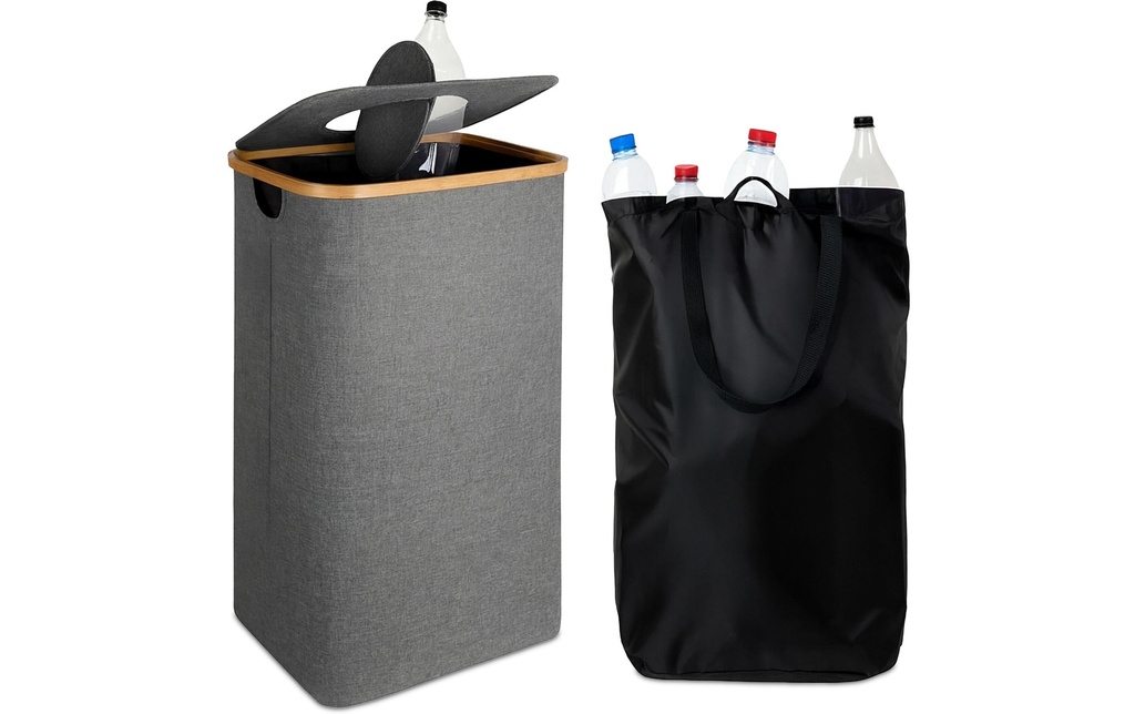 relaxdays Bacs de recyclage 100 L Gris