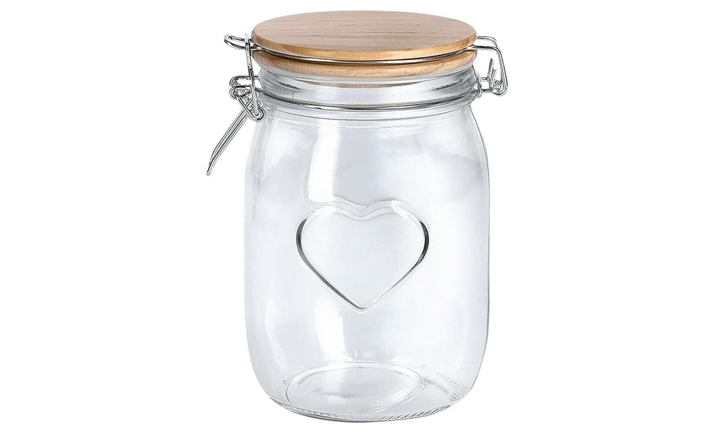 Zeller Present Bocal à provisions Heart 1 l, Transparent