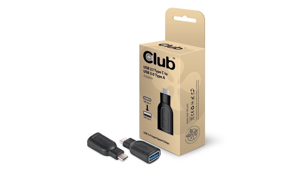 Club 3D Adaptateur USB 3.0 CAA-1521 Connecteur USB C - Prise USB A