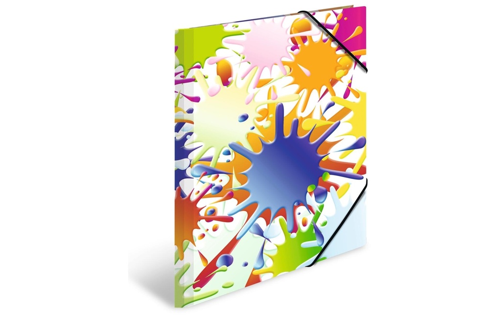HERMA Portfolio à ruban élastique A3 Taches de couleur, carton, avec impression intérieure