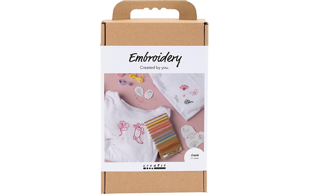 Creativ Company Kits de bricolage - broderies, T-shirt, blanc