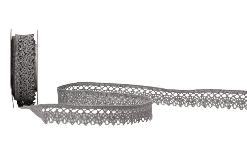 Spyk Bande de dentelle Pointes Cubino 14 mm x 2 m, Gris