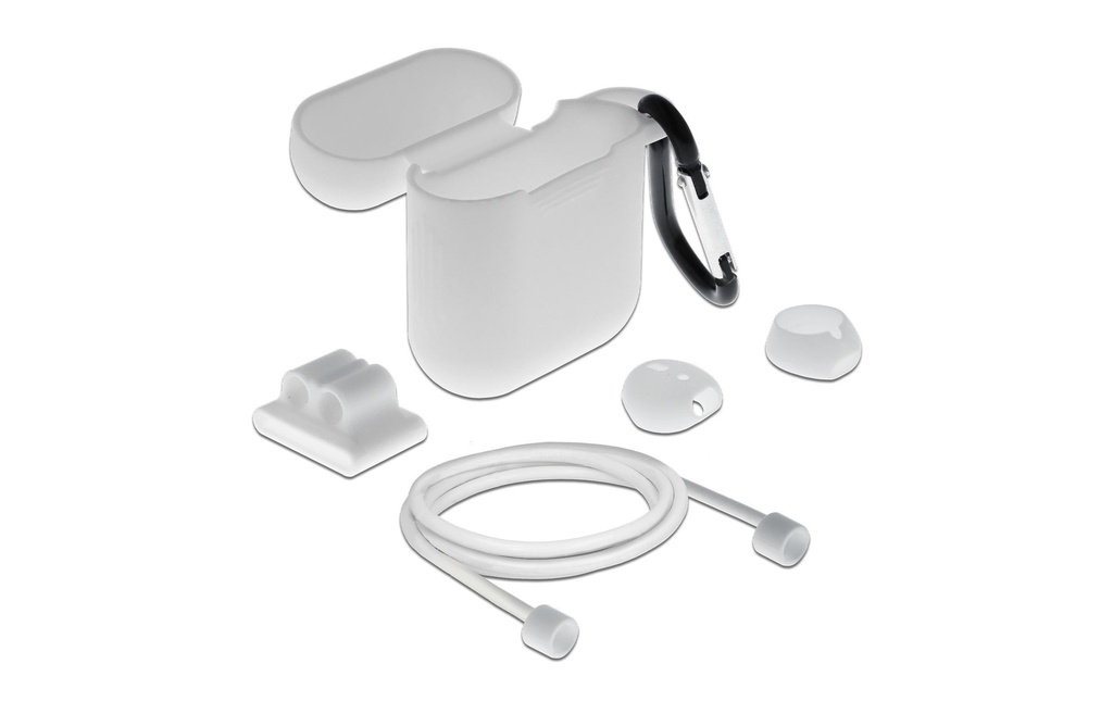 Delock Mallette de transport Set d'accessoires pour Apple AirPods Blanc