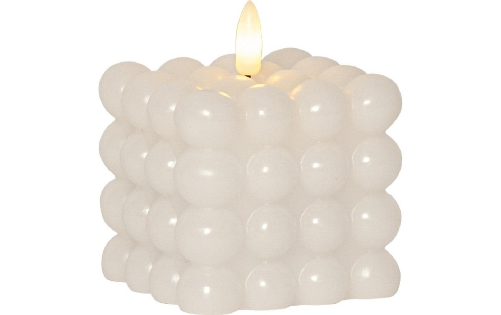 Star Trading Bougie LED Flamme Dot, 7.5 x 7.5 x 9.5 cm, Blanc