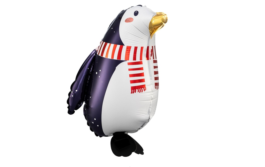 Partydeco Ballon en aluminium Penguin Noir/Rouge/Blanc