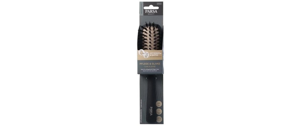 Parsa Beauty Brosse Keratin Care and Shine longue et étroite Noir