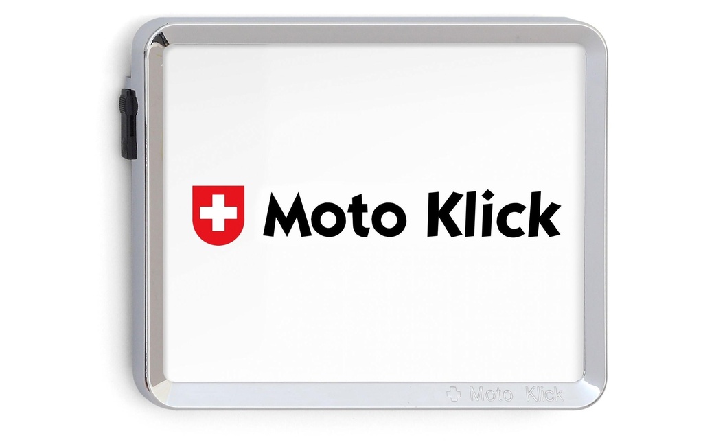 Swiss Klick Supports de plaque d’immatriculation Moto Chrome brillant