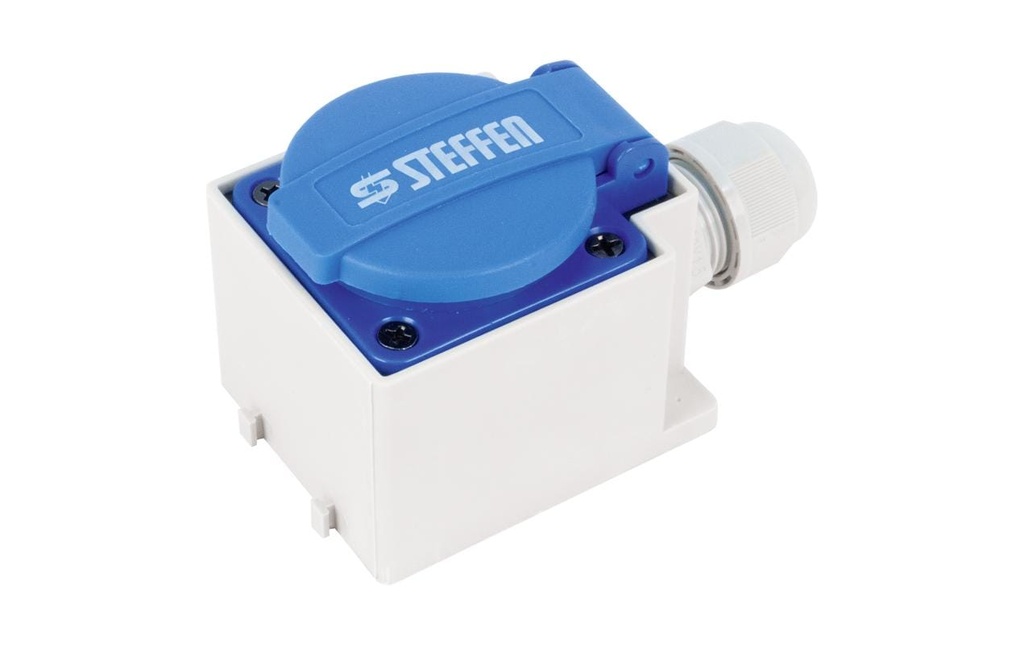 STEFFEN Prise en saillie T23, IP20, Bleu