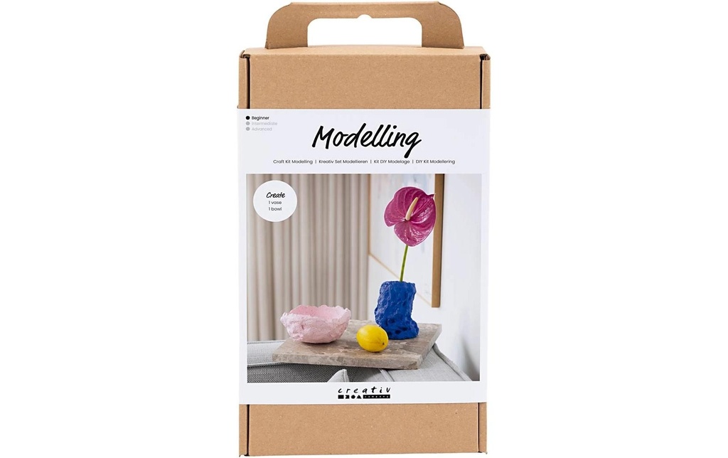 Creativ Company Set de modélisation Vase + bol Bleu/Rose