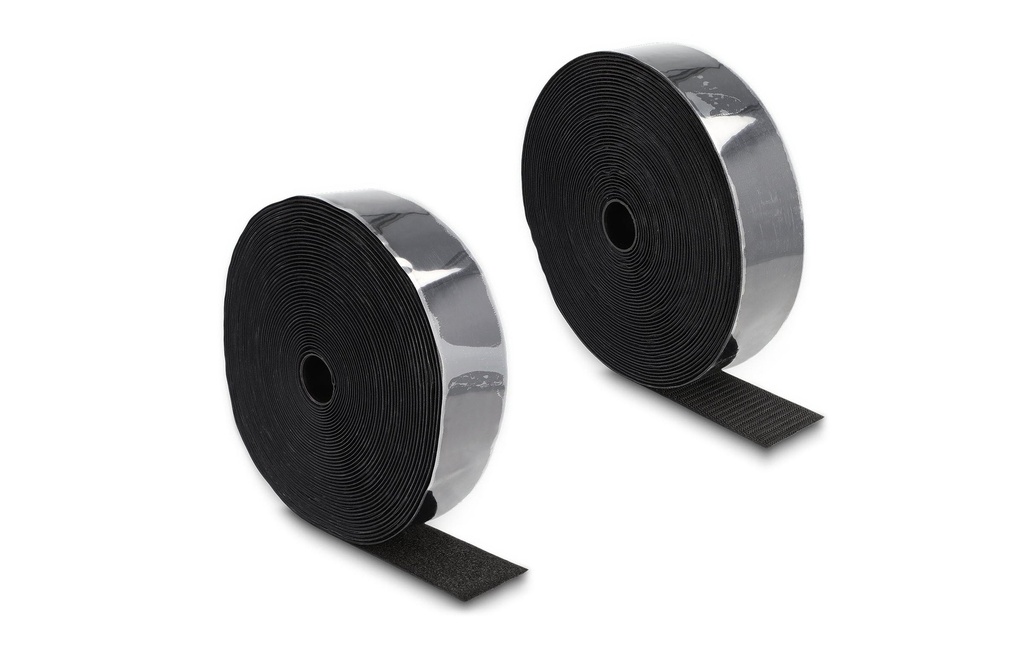 Delock Bande auto-agrippante 15m x 50mm Résistant Noir
