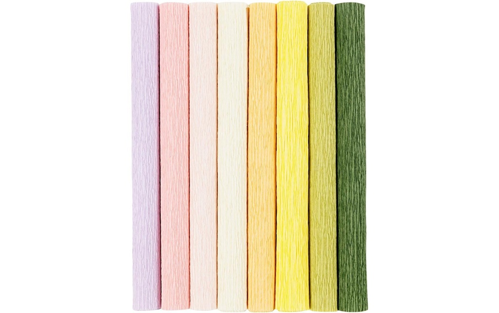 Creativ Company Papier crêpe Pastel 25 x 60 cm, 105 g/m², 8 Pièce/s