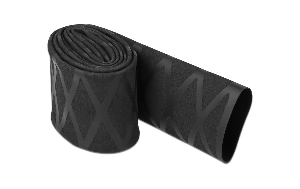 Delock Gaine thermorétractable dessin en X antidérapant 1 m x 30 mm Noir