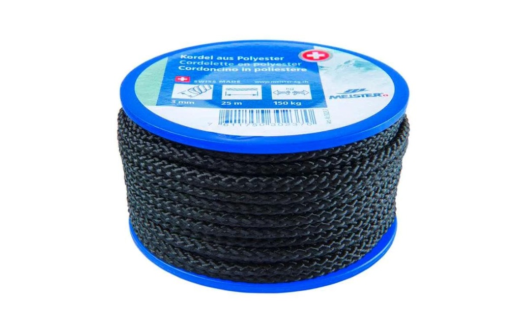 Meister Cordon Ø 3 mm, 25 m, 150 kg, Noir