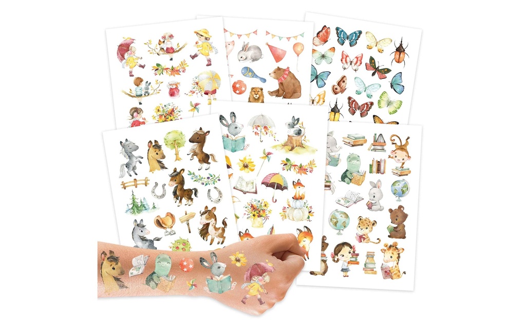 Papierdrachen Kits de tatouage Chevaux et amis de la lecture