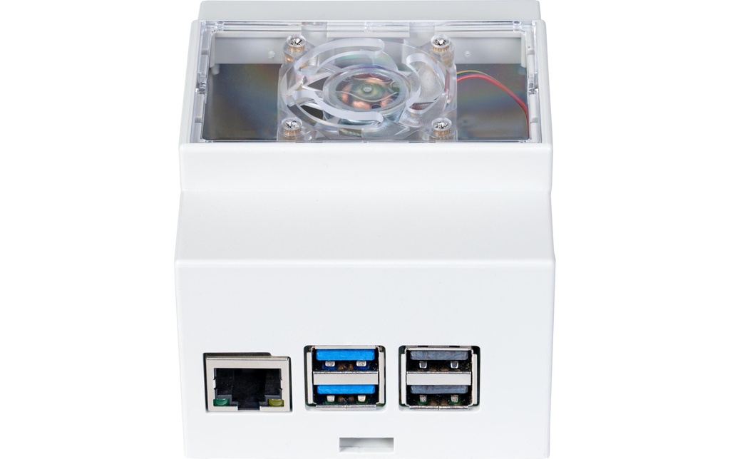 jOY-iT Boîtier Boîtier rail DIN Raspberry Pi 5 avec ventilateur