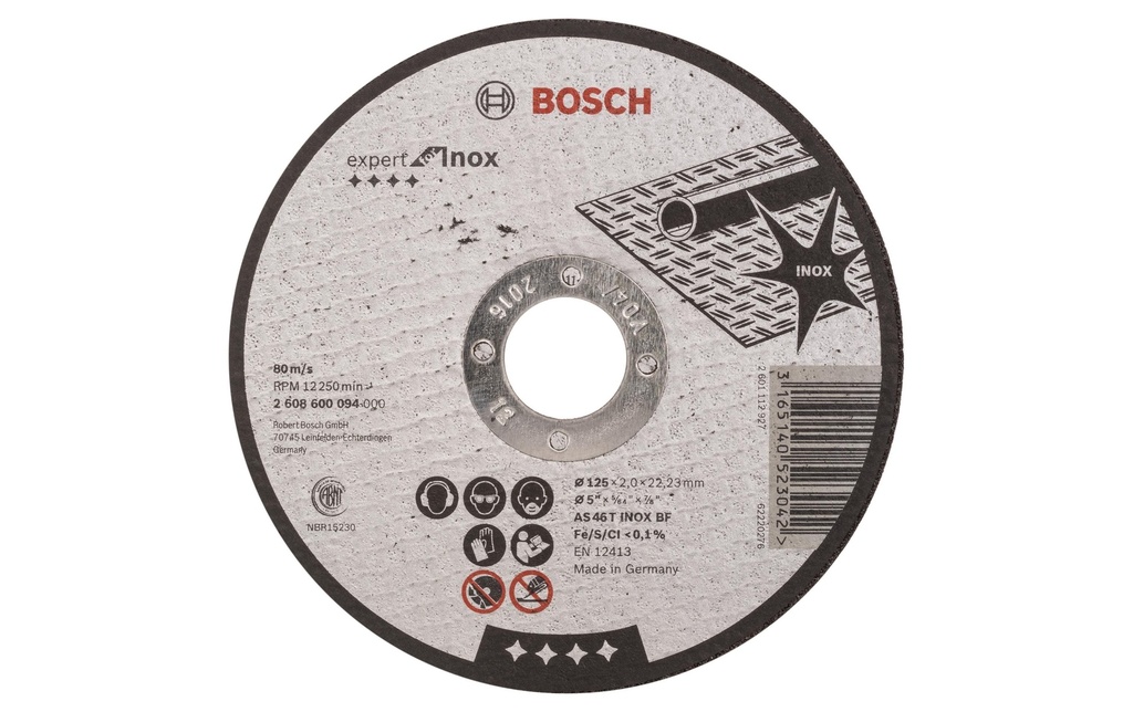 Bosch Professional Disque à trancher droit Expert for Inox, 125 x 2 mm