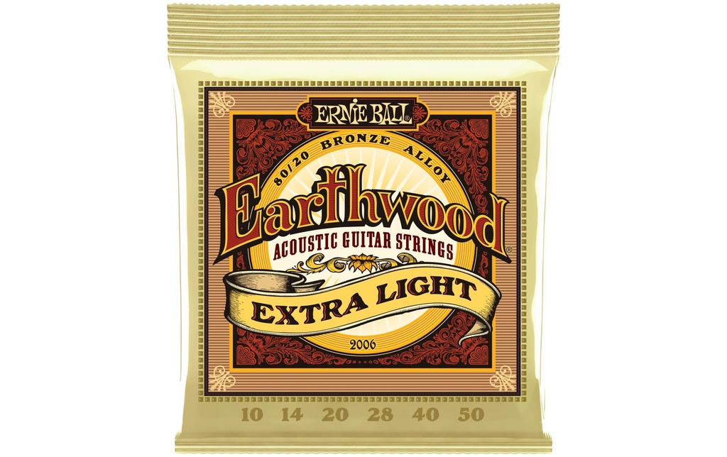 Ernie Ball Cordes de guitare 2006 Earthwood Bronze – Extra Light 10-50