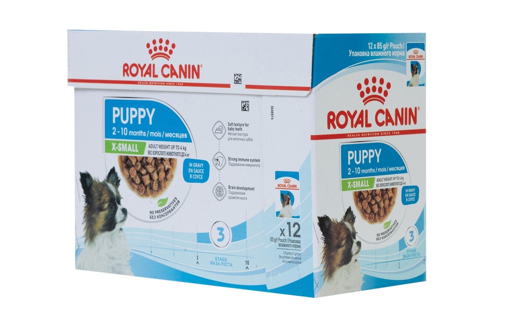 Royal Canin Alimentation humide X-Small Puppy en sauce, 12 x 85 g